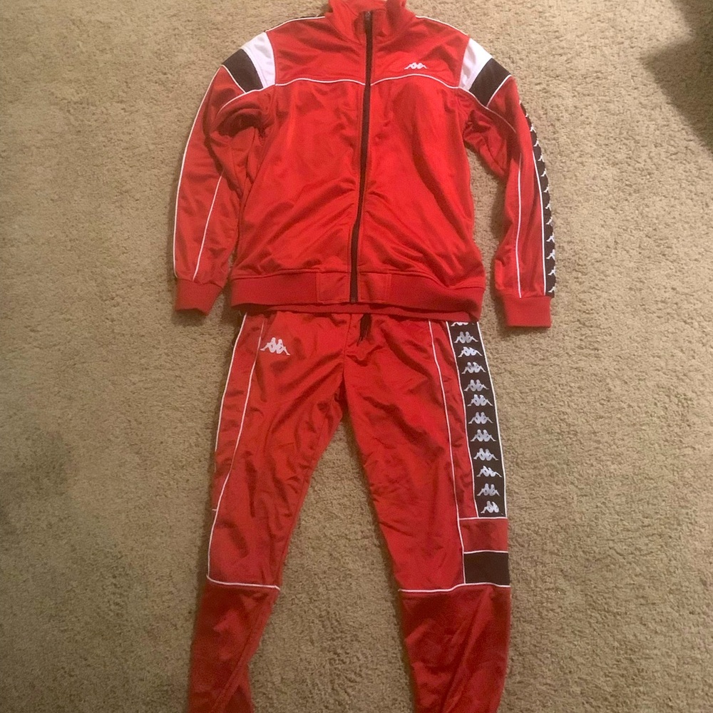 Kappa Track Suit Red Mens